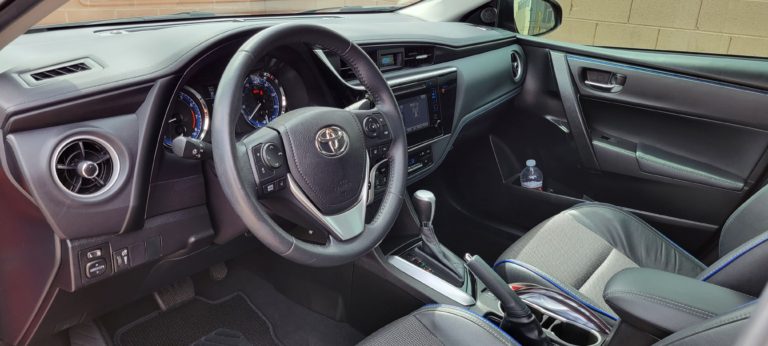 clean interior of a Toyota Corolla